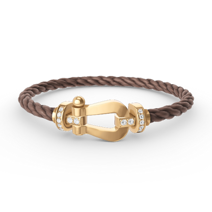 ¡®Aura Jewels¡¯FORCE LARGE HORSESHOE HALF DIAMOND BRACELET GOLD