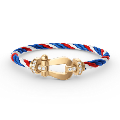 ¡®Aura Jewels¡¯FORCE LARGE HORSESHOE HALF DIAMOND BRACELET GOLD