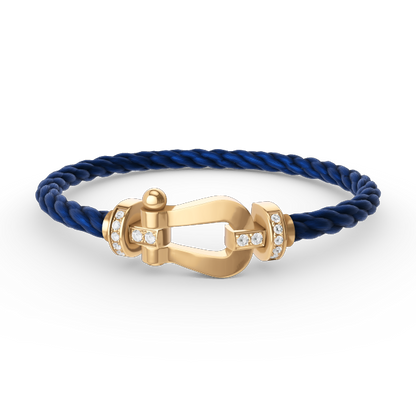 ¡®Aura Jewels¡¯FORCE LARGE HORSESHOE HALF DIAMOND BRACELET GOLD