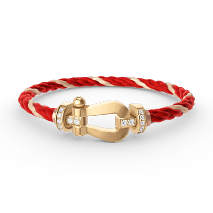 ¡®Aura Jewels¡¯FORCE LARGE HORSESHOE HALF DIAMOND BRACELET GOLD