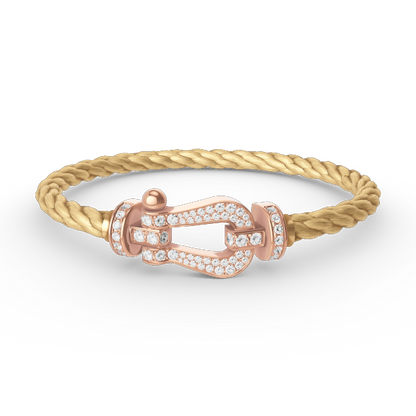 ¡®Aura Jewels¡¯FORCE LARGE HORSESHOE FULL DIAMOND BRACELET ROSE GOLD