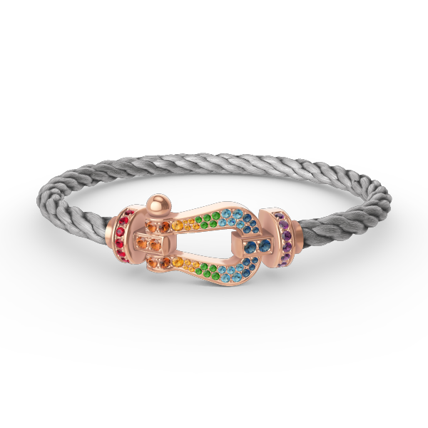 ¡®Aura Jewels¡¯FORCE LARGE HORSESHOE  COLORED DIAMOND BRACELET ROSE GOLD