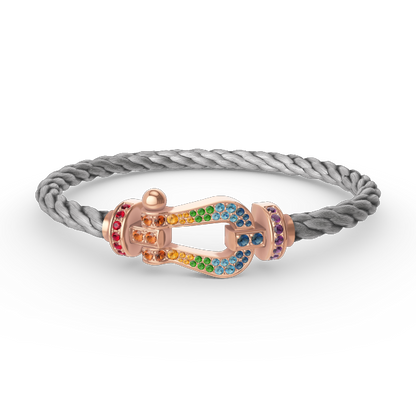 ¡®Aura Jewels¡¯FORCE LARGE HORSESHOE  COLORED DIAMOND BRACELET ROSE GOLD