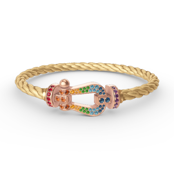 ¡®Aura Jewels¡¯FORCE LARGE HORSESHOE  COLORED DIAMOND BRACELET ROSE GOLD