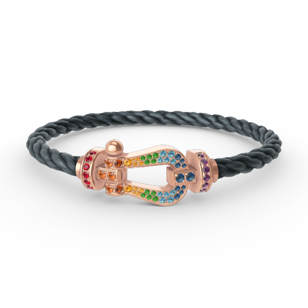 ¡®Aura Jewels¡¯FORCE LARGE HORSESHOE  COLORED DIAMOND BRACELET ROSE GOLD