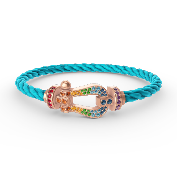 ¡®Aura Jewels¡¯FORCE LARGE HORSESHOE  COLORED DIAMOND BRACELET ROSE GOLD