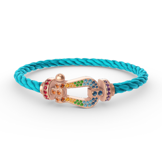¡®Aura Jewels¡¯FORCE LARGE HORSESHOE  COLORED DIAMOND BRACELET ROSE GOLD
