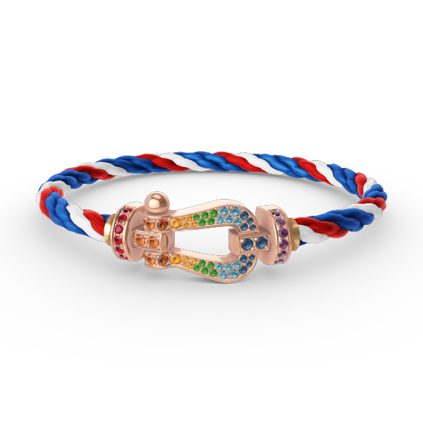 ¡®Aura Jewels¡¯FORCE LARGE HORSESHOE  COLORED DIAMOND BRACELET ROSE GOLD