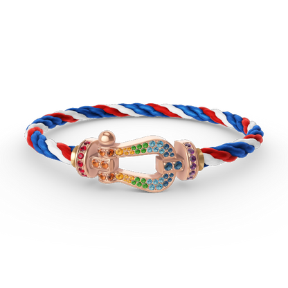 ¡®Aura Jewels¡¯FORCE LARGE HORSESHOE  COLORED DIAMOND BRACELET ROSE GOLD