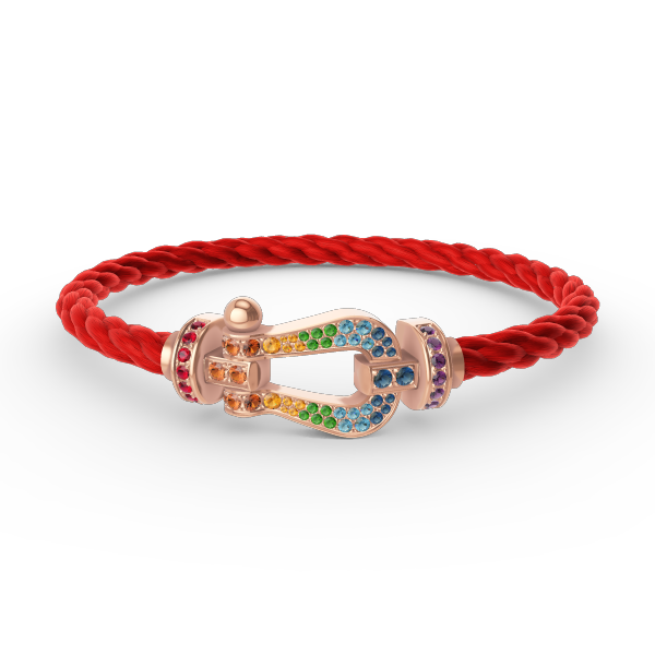 ¡®Aura Jewels¡¯FORCE LARGE HORSESHOE  COLORED DIAMOND BRACELET ROSE GOLD