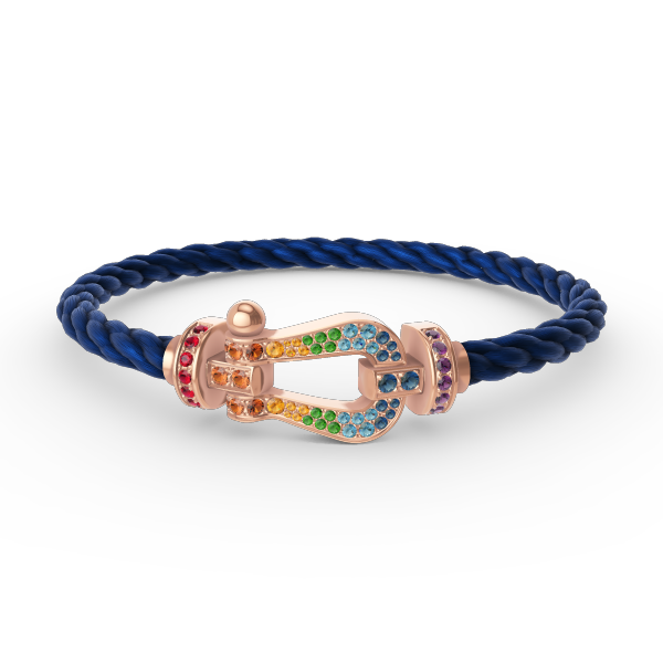 ¡®Aura Jewels¡¯FORCE LARGE HORSESHOE  COLORED DIAMOND BRACELET ROSE GOLD