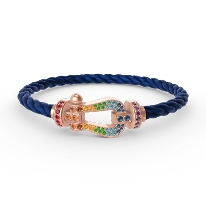 ¡®Aura Jewels¡¯FORCE LARGE HORSESHOE  COLORED DIAMOND BRACELET ROSE GOLD