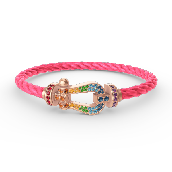 ¡®Aura Jewels¡¯FORCE LARGE HORSESHOE  COLORED DIAMOND BRACELET ROSE GOLD