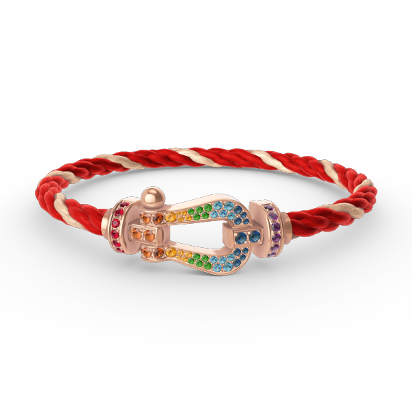 ¡®Aura Jewels¡¯FORCE LARGE HORSESHOE  COLORED DIAMOND BRACELET ROSE GOLD