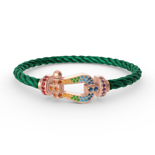 ¡®Aura Jewels¡¯FORCE LARGE HORSESHOE  COLORED DIAMOND BRACELET ROSE GOLD