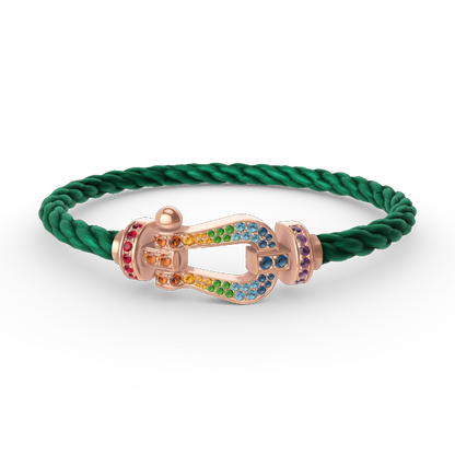 ¡®Aura Jewels¡¯FORCE LARGE HORSESHOE  COLORED DIAMOND BRACELET ROSE GOLD