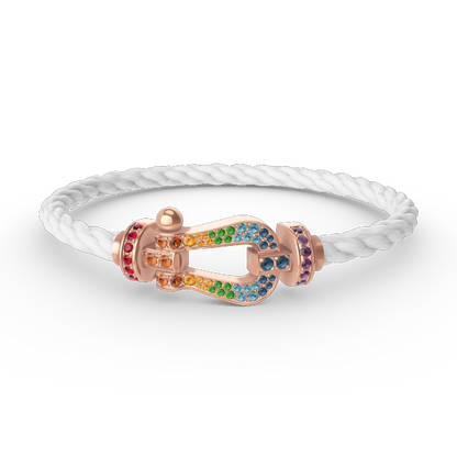 ¡®Aura Jewels¡¯FORCE LARGE HORSESHOE  COLORED DIAMOND BRACELET ROSE GOLD