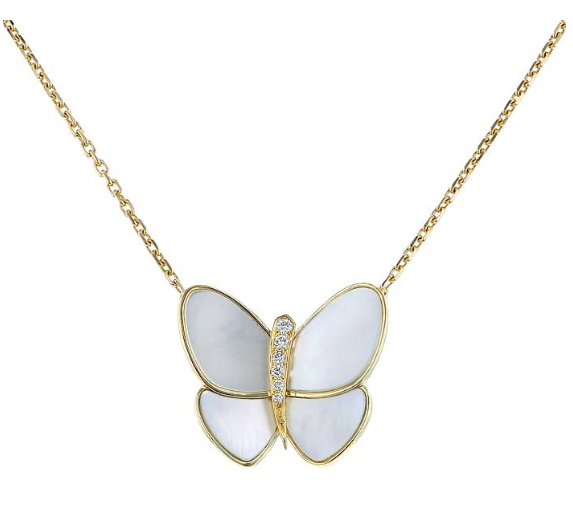 ¡®Aura Jewels¡¯BUTTERFLY GOLD MOP DIAMOND NECKLACE