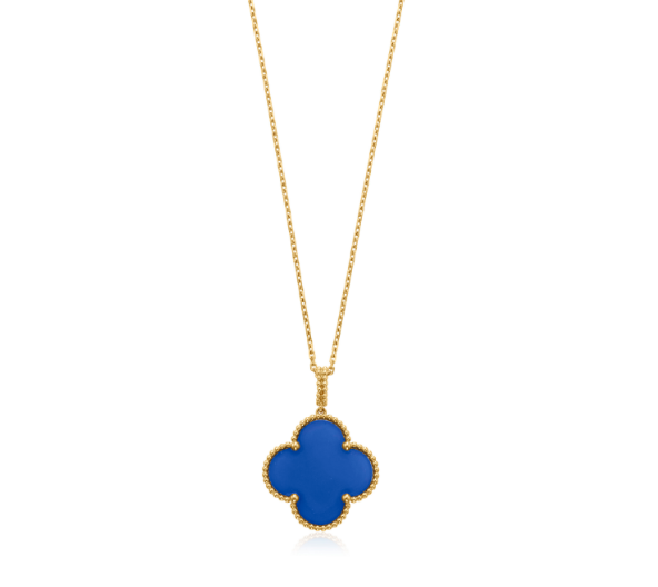 ¡®Aura Jewels¡¯CLOVER 25MM NECKLACE TURQUOISE ROSE GOLD