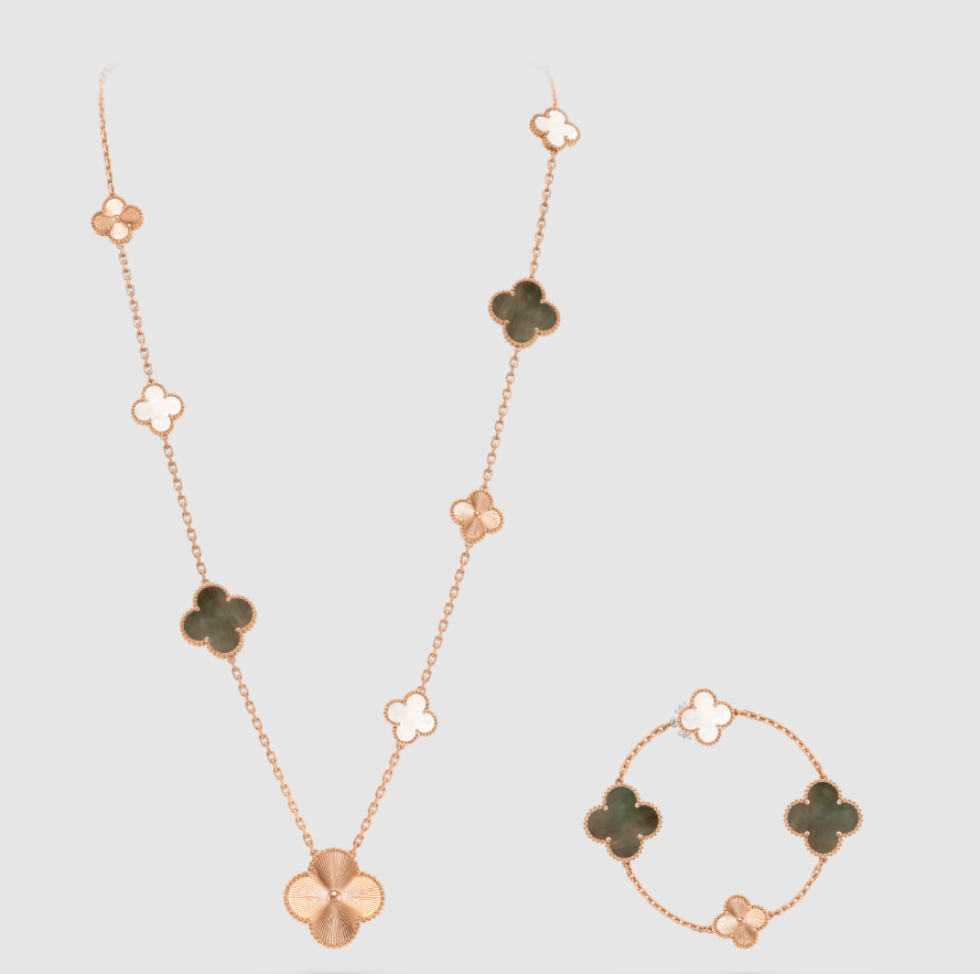 [¡®Aura Jewels¡¯] 25 NEW CLOVER 15 MOTIFS GRAY MOTHER-OF-PEARL