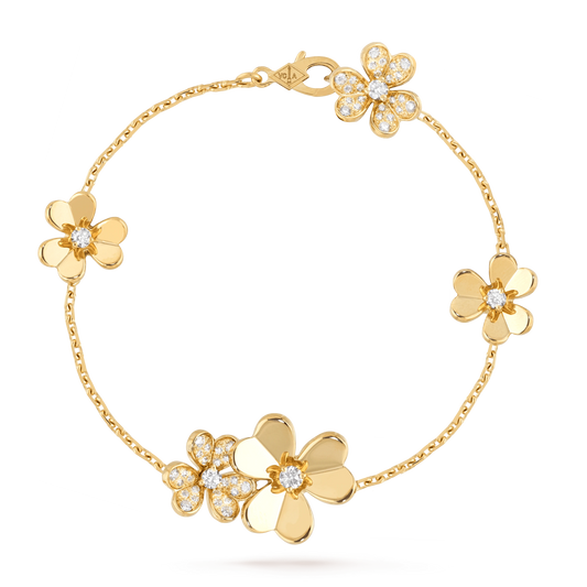 ¡®Aura Jewels¡¯FRIVOLE GOLD 5 FLOWERS BRACELET