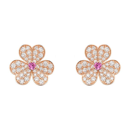 ¡®Aura Jewels¡¯FRIVOLE PINK GOLD FLOWER DIAMOND EARRINGS