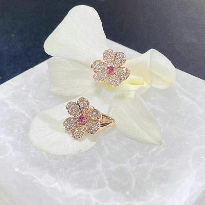 ¡®Aura Jewels¡¯FRIVOLE PINK GOLD FLOWER DIAMOND EARRINGS