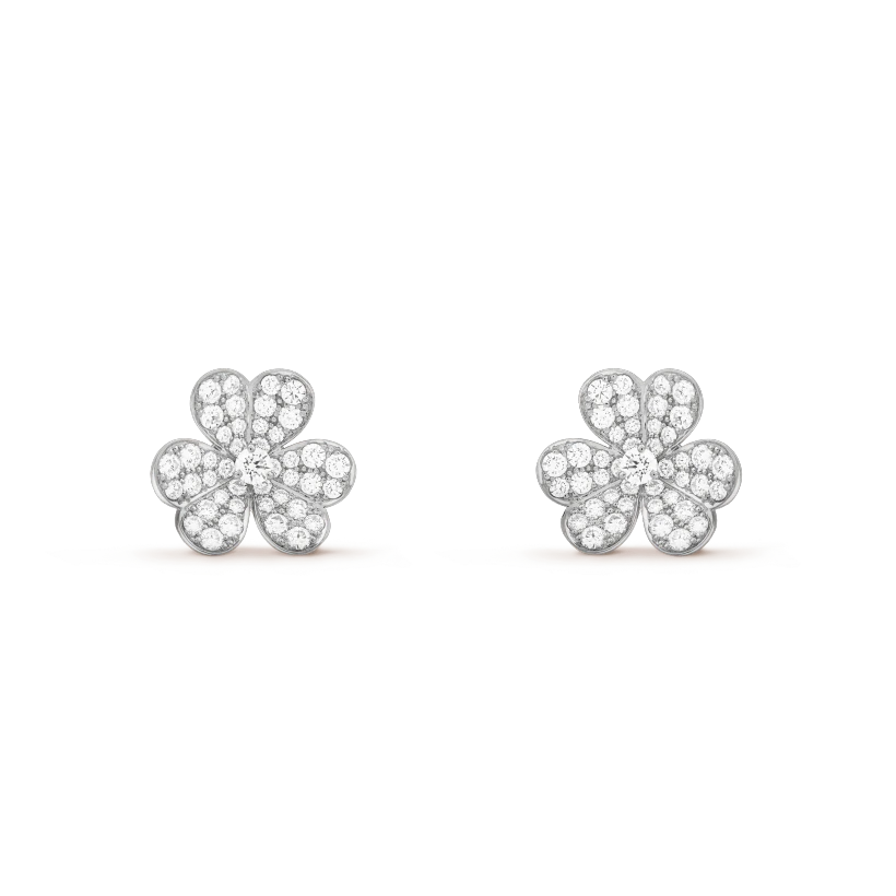 ¡®Aura Jewels¡¯FRIVOLE SILVER FLOWER DIAMOND EARRINGS