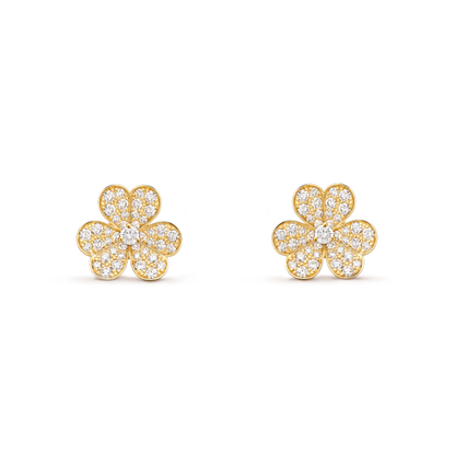 ¡®Aura Jewels¡¯FRIVOLE GOLD FLOWER DIAMOND EARRINGS