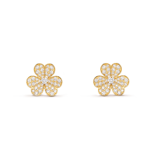 ¡®Aura Jewels¡¯FRIVOLE GOLD FLOWER DIAMOND EARRINGS