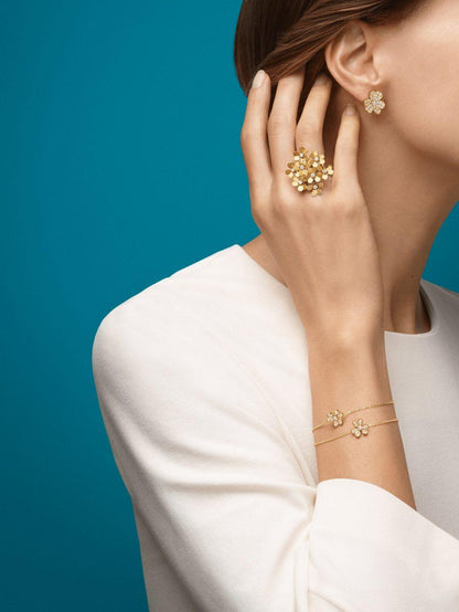 ¡®Aura Jewels¡¯FRIVOLE GOLD FLOWER DIAMOND EARRINGS