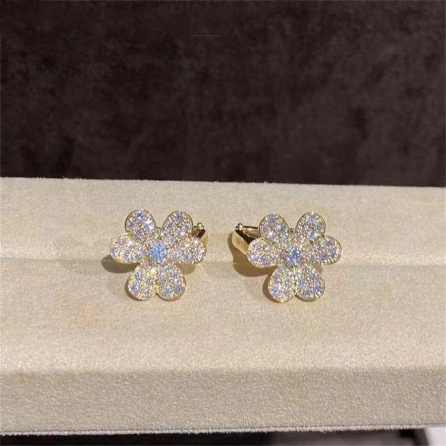 ¡®Aura Jewels¡¯FRIVOLE GOLD FLOWER DIAMOND EARRINGS