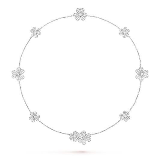¡®Aura Jewels¡¯FRIVOLE SILVER 9 FLOWERS NECKLACE