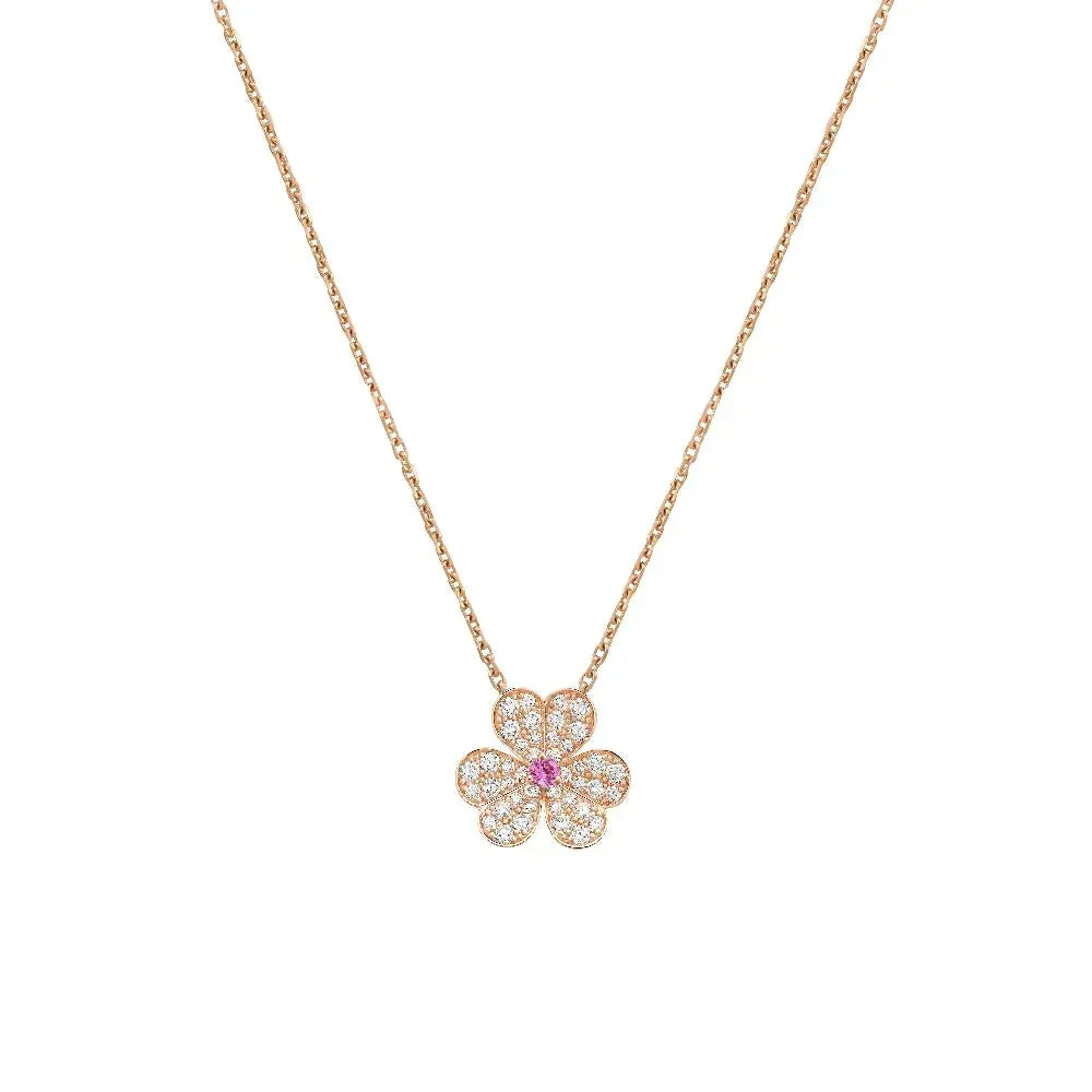 ¡®Aura Jewels¡¯FRIVOLE ROSE GOLD FLOWER DIAMOND NECKLACE