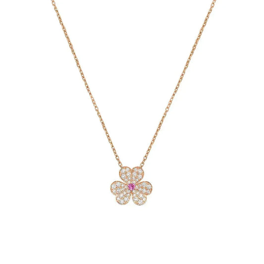 ¡®Aura Jewels¡¯FRIVOLE ROSE GOLD FLOWER DIAMOND NECKLACE