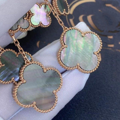 ¡®Aura Jewels¡¯CLOVER EARRINGS DARK MOP 4 MOTIFS ROSE GOLD
