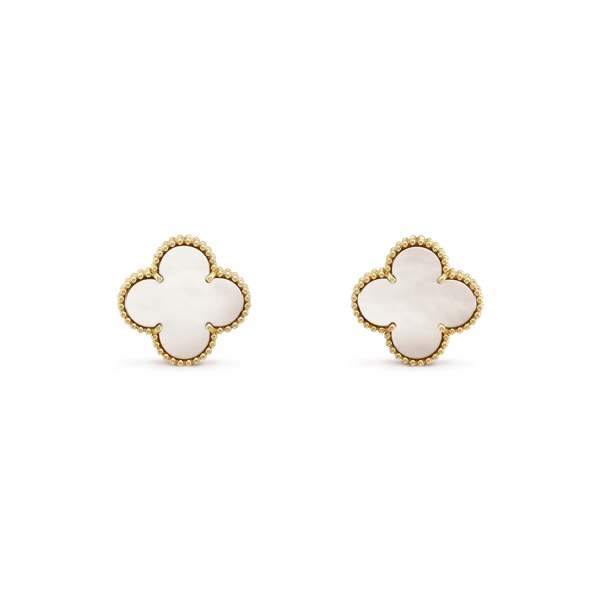 ¡®Aura Jewels¡¯CLOVER MEDIUM 1 MOTIFS  WHITE MOP STUD EARRINGS