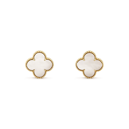 ¡®Aura Jewels¡¯CLOVER MEDIUM 1 MOTIFS  WHITE MOP STUD EARRINGS