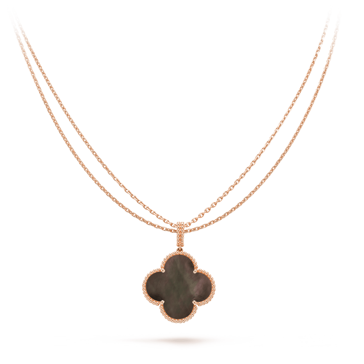 ¡®Aura Jewels¡¯CLOVER 25MM GOLD DARK MOP BIG CLOVER NECKLACE