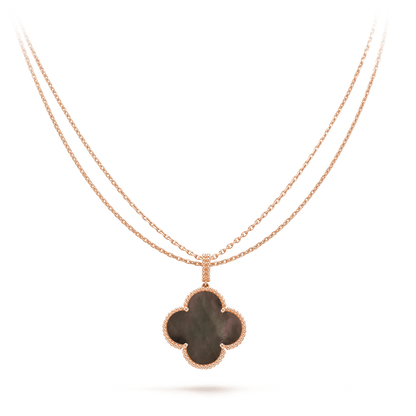 ¡®Aura Jewels¡¯CLOVER 25MM GOLD DARK MOP BIG CLOVER NECKLACE