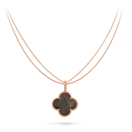 ¡®Aura Jewels¡¯CLOVER 25MM GOLD DARK MOP BIG CLOVER NECKLACE