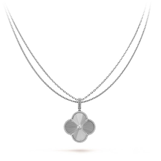 ¡®Aura Jewels¡¯CLOVER 25MM SILVER BIG CLOVER NECKLACE