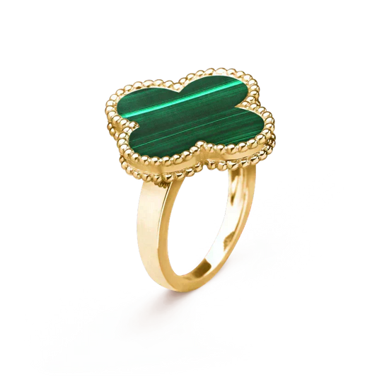 ¡®Aura Jewels¡¯CLOVER MALACHITE RING