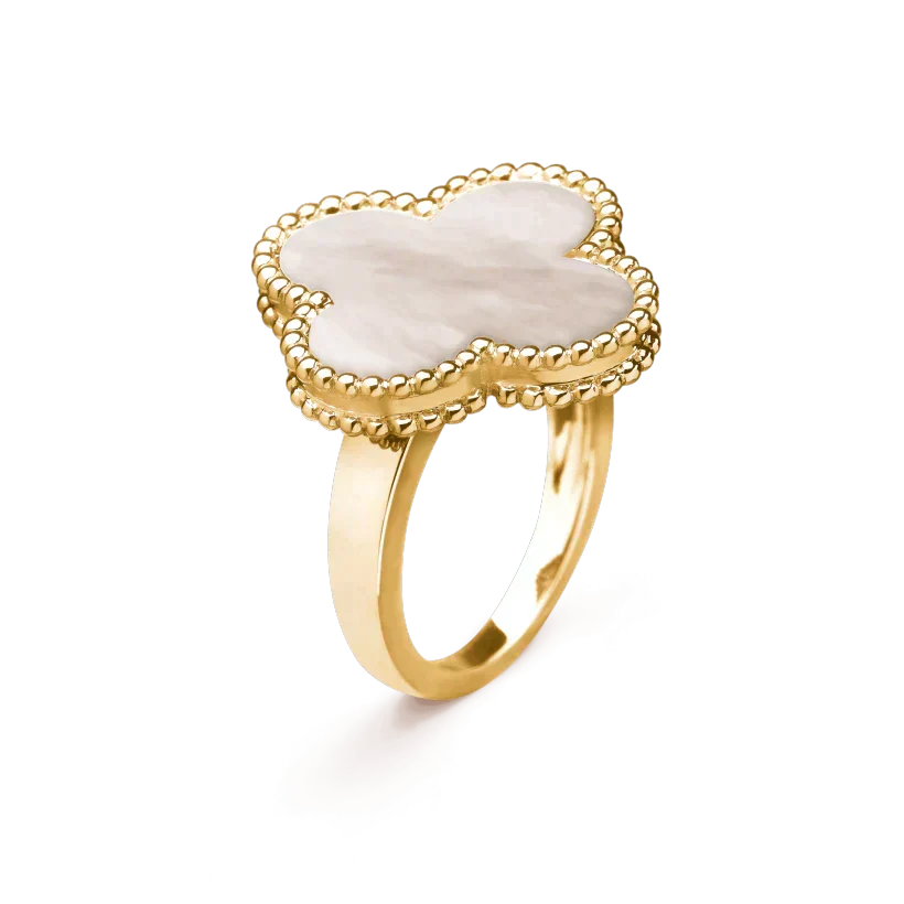 ¡®Aura Jewels¡¯CLOVER WHITE MOP RING
