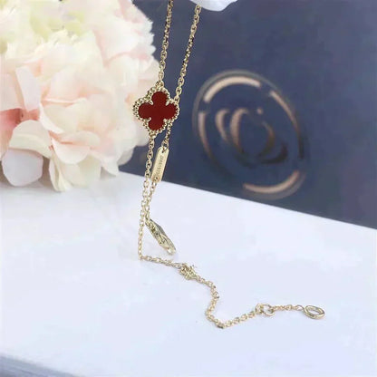 ¡®Aura Jewels¡¯CLOVER  CARNELIAN SINGLE FLOWER BRACELET