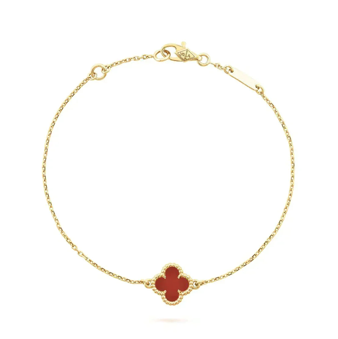 ¡®Aura Jewels¡¯CLOVER  CARNELIAN SINGLE FLOWER BRACELET
