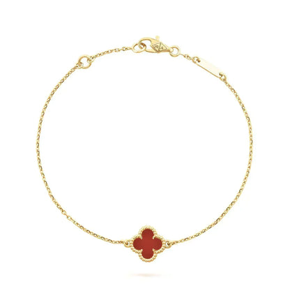 ¡®Aura Jewels¡¯CLOVER  CARNELIAN SINGLE FLOWER BRACELET