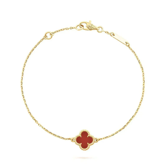 ¡®Aura Jewels¡¯CLOVER  CARNELIAN SINGLE FLOWER BRACELET