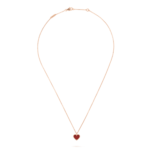 ¡®Aura Jewels¡¯SWEET CLOVER CARNELIAN HEART NECKLACE