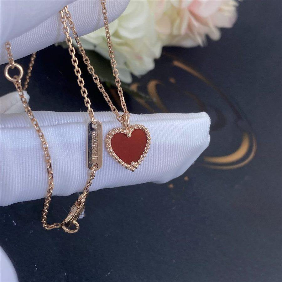 ¡®Aura Jewels¡¯SWEET CLOVER CARNELIAN HEART NECKLACE